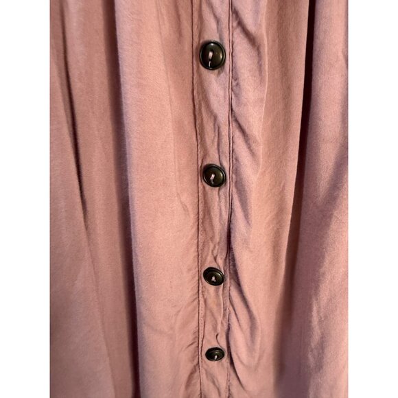 Button-Down Blush Pink Blouse With Elastic Sleeves - Picture 7 of 8